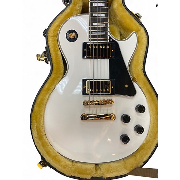 Used Epiphone inspired by gibson les paul custom Alpine White Solid Body Electric Guitar