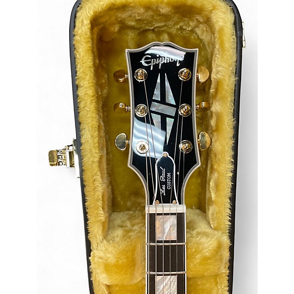 Used Epiphone inspired by gibson les paul custom Alpine White Solid Body Electric Guitar