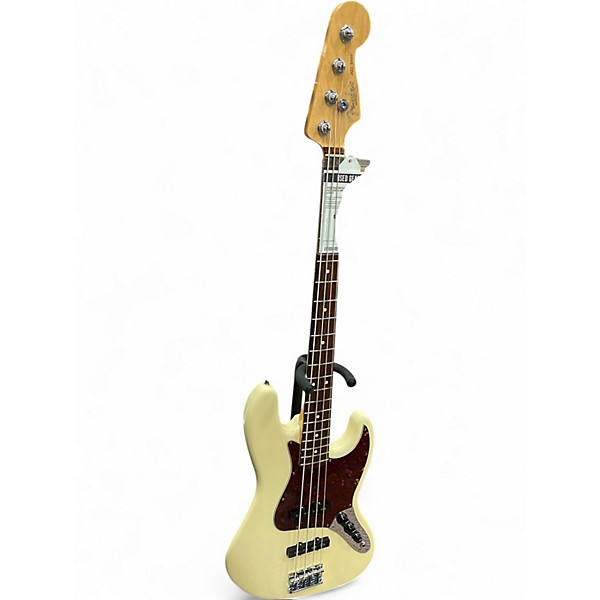 Used 2008 Fender American Standard Jazz Bass Olympic White Electric Bass Guitar