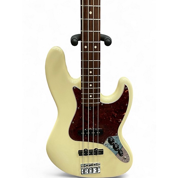 Used 2008 Fender American Standard Jazz Bass Olympic White Electric Bass Guitar