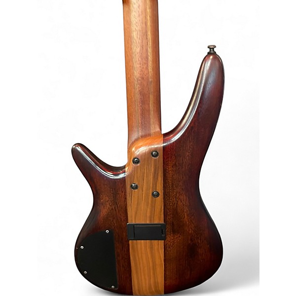 Used Ibanez SR875 W/AGUILAR PICKUPS/DROP TUNER BROWN TOPAZ BURST FLAT Electric Bass Guitar