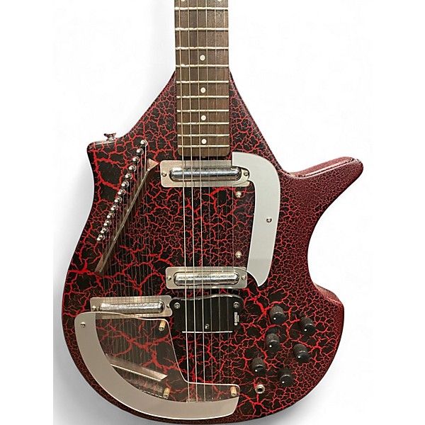 Used Danelectro Coral Sitar-Red Flake Red Solid Body Electric Guitar