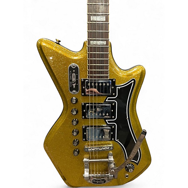 Used Airline JETSONS '59 Deluxe Gold Metal Flake Metallic Gold Solid Body Electric Guitar