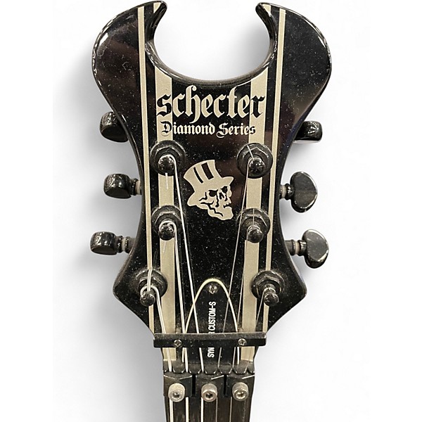 Used Schecter Guitar Research Synyster Gates Signature Custom S Black with Silver Pinstripes Solid Body Electric Guitar