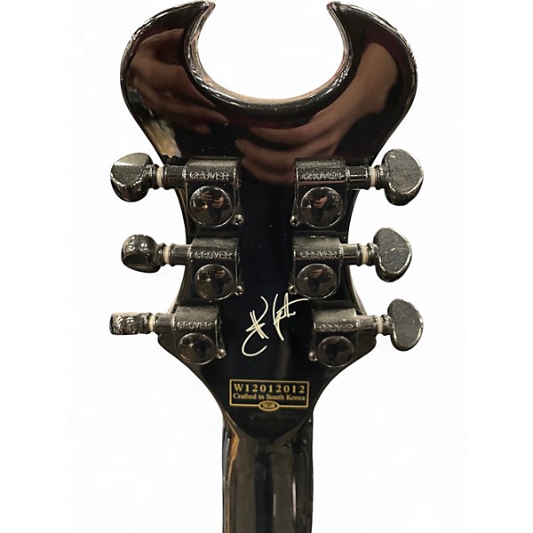 Used Schecter Guitar Research Synyster Gates Signature Custom S Black with Silver Pinstripes Solid Body Electric Guitar