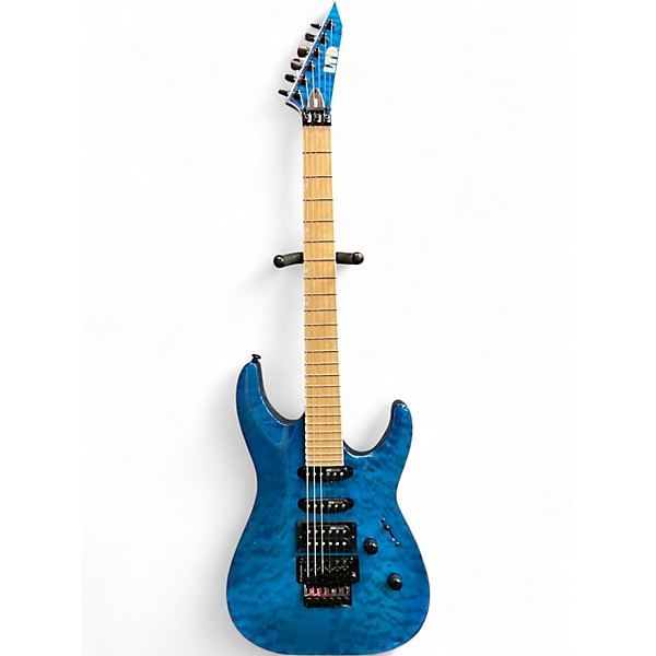 Used ESP LTD MH203 See Thru Blue Solid Body Electric Guitar