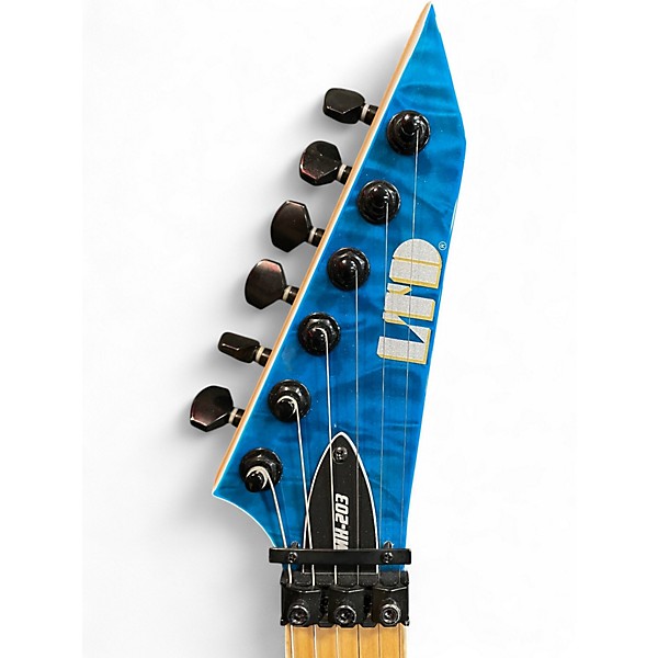 Used ESP LTD MH203 See Thru Blue Solid Body Electric Guitar