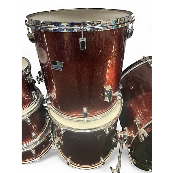 Used Ludwig 6 Piece BACKBEAT 6 PIECE SHELL PACK RED SPARKLE Drum Kit