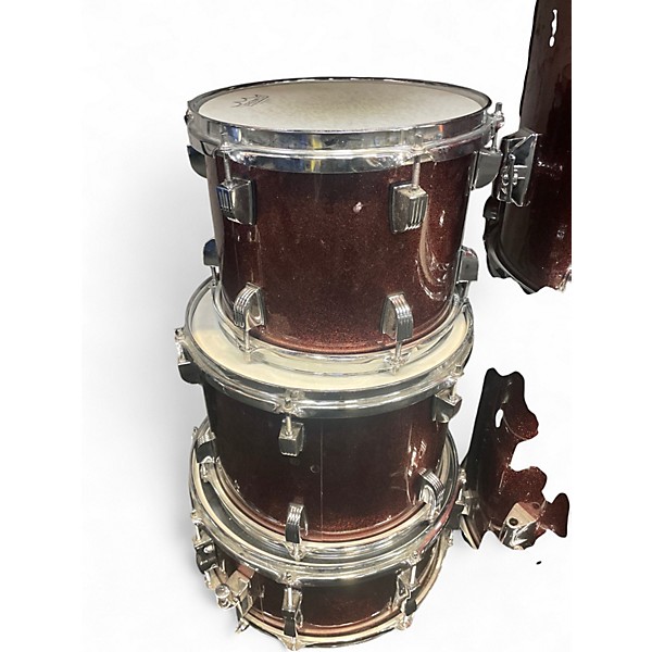 Used Ludwig 6 Piece BACKBEAT 6 PIECE SHELL PACK RED SPARKLE Drum Kit