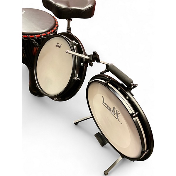 Used Pearl 2 Piece Rhythm Traveler Compact Black Drum Kit