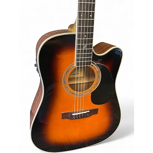 Used Zager ZAD-50CE 2 Tone Sunburst Acoustic Electric Guitar