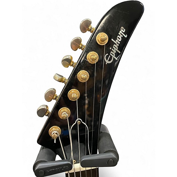 Used Epiphone Explorer Black and Gold Solid Body Electric Guitar