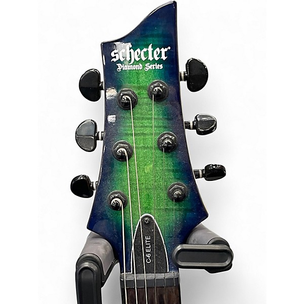 Used Schecter Guitar Research C6 ELITE Trans Blue Solid Body Electric Guitar