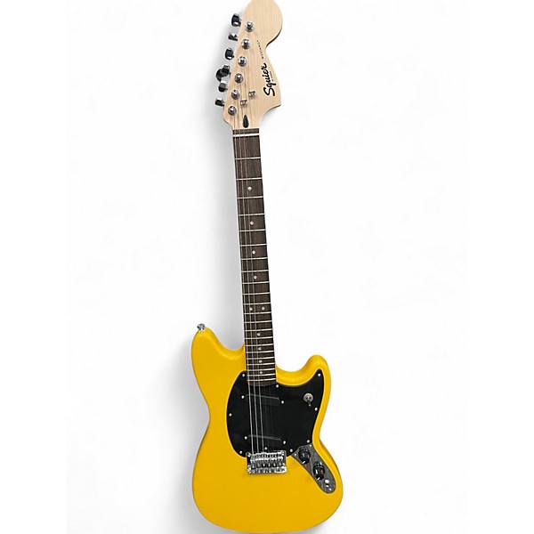 Used 2024 Squier SONIC MUSTANG Graffiti Yellow Solid Body Electric Guitar