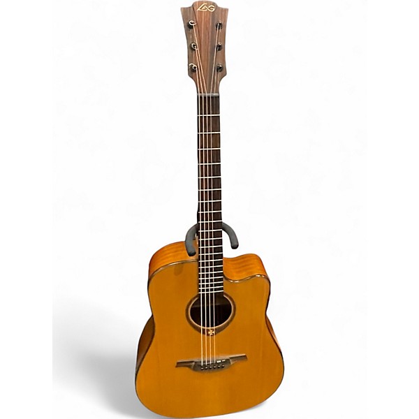 Used Lag Guitars T200DCE Natural Acoustic Electric Guitar