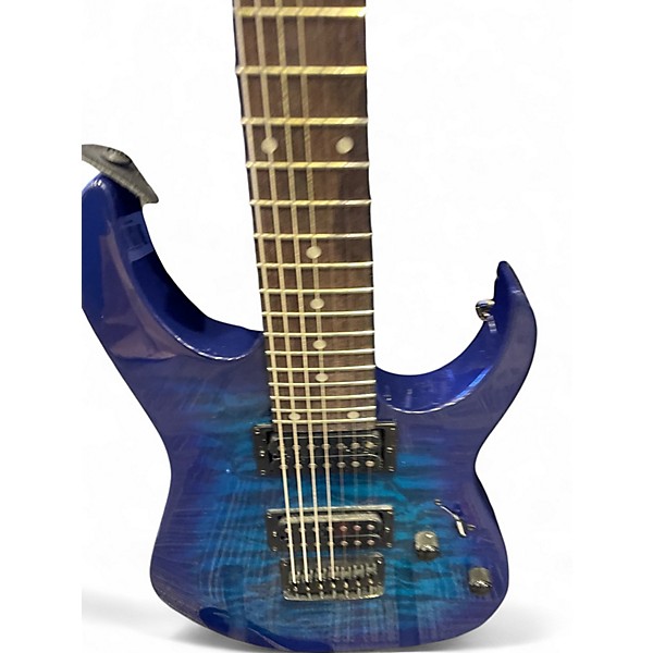 Used Ibanez Gio 7 String Blue Solid Body Electric Guitar
