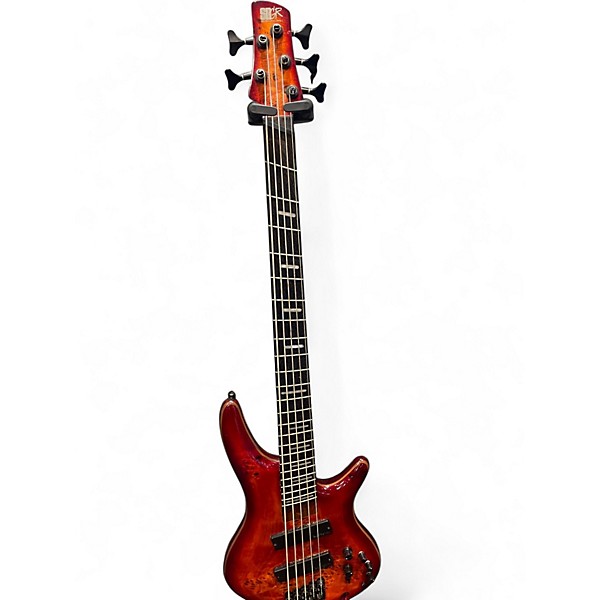 Used Ibanez SRMS805 Amber Electric Bass Guitar