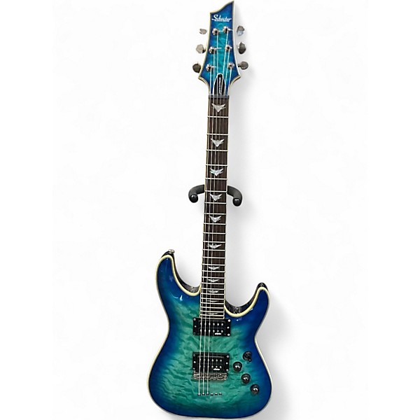 Used Schecter Guitar Research Omen Extreme 6 Ocean Blue Burst Solid Body Electric Guitar