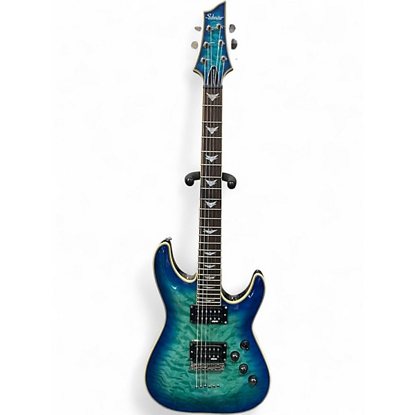 Used Schecter Guitar Research Omen Extreme 6 Ocean Blue Burst Solid Body Electric Guitar
