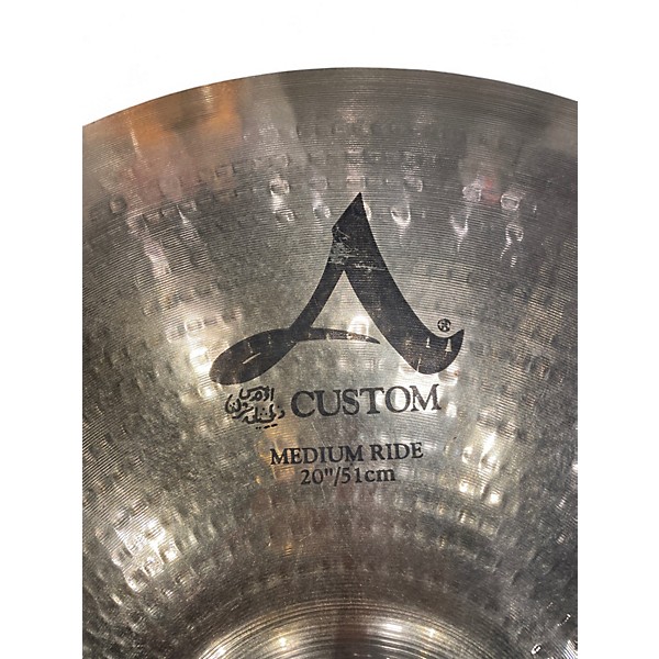 Used Zildjian 20in A CUSTOM MEDIUM RIDE Cymbal