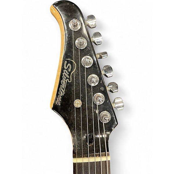 Used Silvertone St Style Left Handed Black Solid Body Electric Guitar