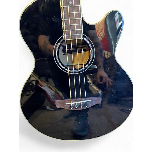 Used Ibanez AEB5E Black Acoustic Bass Guitar