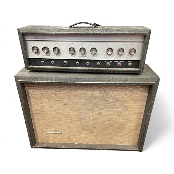 Vintage 1960s Silvertone TWIN TWELVE MINI STACK 1X12 CAB Tube Guitar Amp Head
