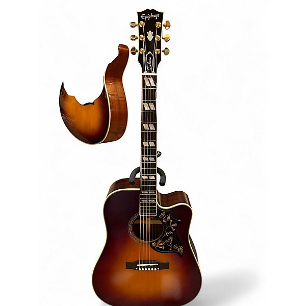 Used Epiphone IGC Hummingbird Deluxe Autumn burst Acoustic Guitar