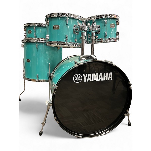 Used Yamaha 5 Piece Rydeen Turquoise Glitter Drum Kit