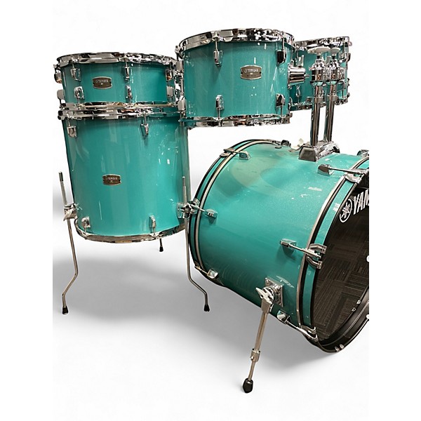 Used Yamaha 5 Piece Rydeen Turquoise Glitter Drum Kit