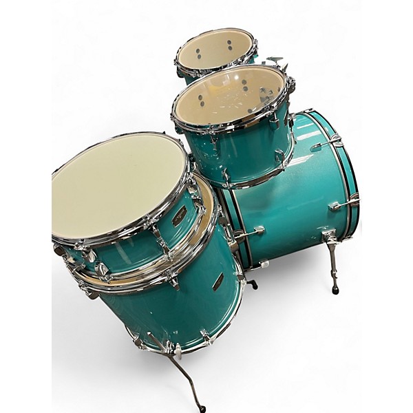 Used Yamaha 5 Piece Rydeen Turquoise Glitter Drum Kit