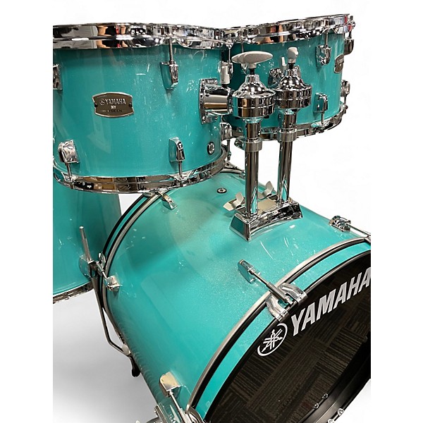 Used Yamaha 5 Piece Rydeen Turquoise Glitter Drum Kit