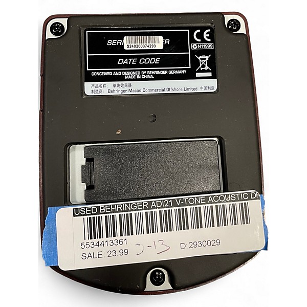 Used Behringer ADI21 V-Tone Acoustic Driver Direct Box