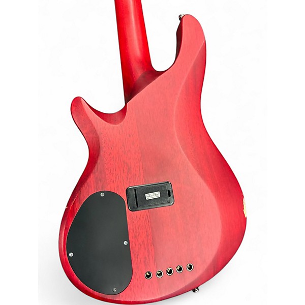 Used Schecter Guitar Research C-5 GT Satin Trans Red Electric Bass Guitar