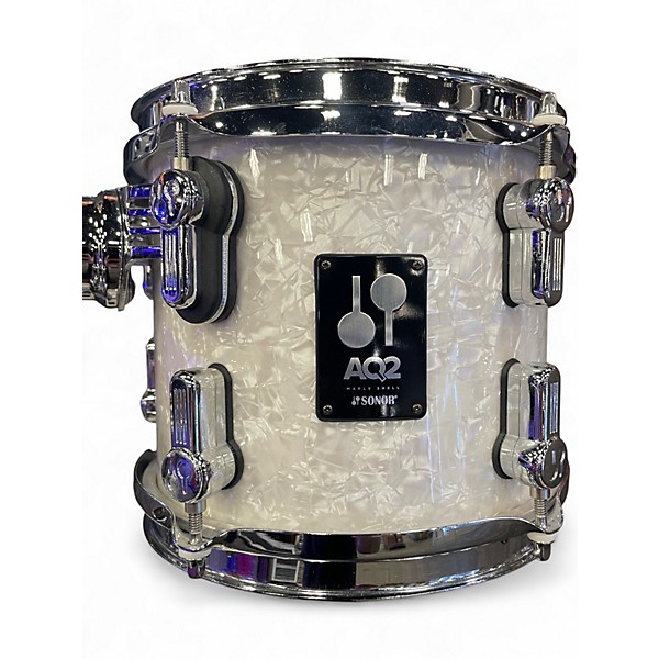 Used SONOR 4 Piece AQ2 MARTINI  WHITE MARINE Drum Kit