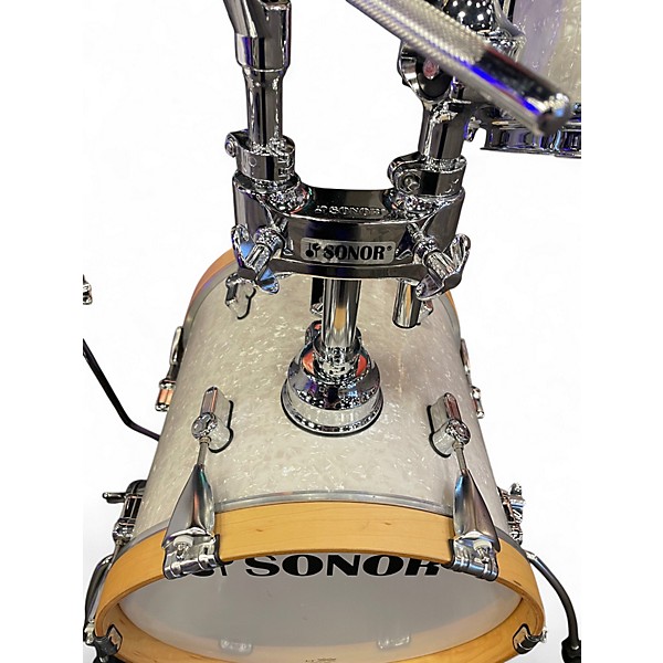 Used SONOR 4 Piece AQ2 MARTINI  WHITE MARINE Drum Kit
