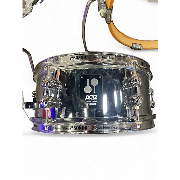Used SONOR 4 Piece AQ2 MARTINI  WHITE MARINE Drum Kit
