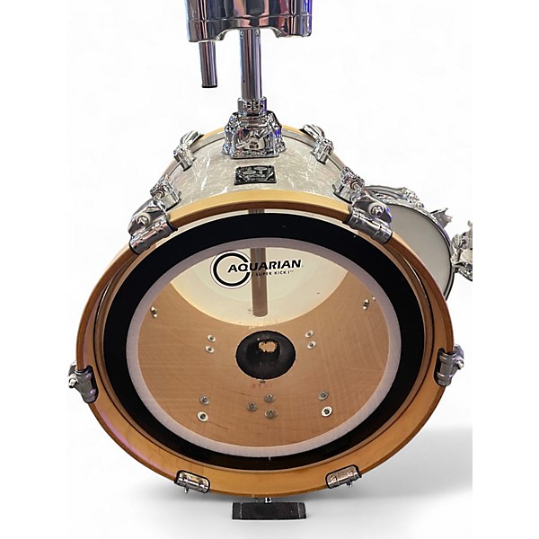 Used SONOR 4 Piece AQ2 MARTINI  WHITE MARINE Drum Kit