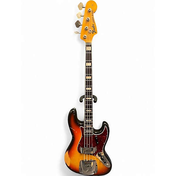 Vintage 1970 Fender Jazz Bass 3 Color Sunburst Electric Bass Guitar