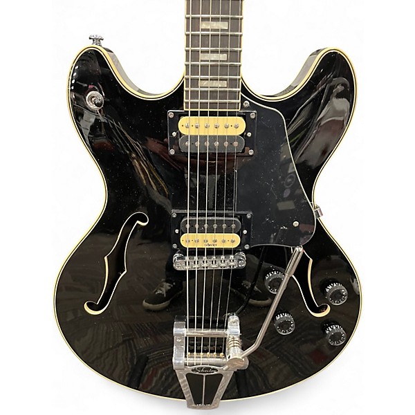 Used Schecter Guitar Research Corsair Black Hollow Body Electric Guitar