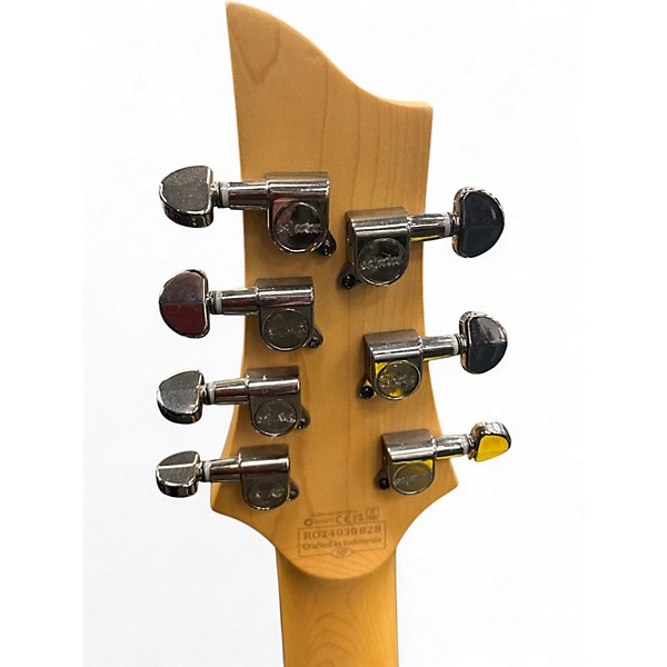 Used Schecter Guitar Research Demon 7 String White Solid Body Electric Guitar