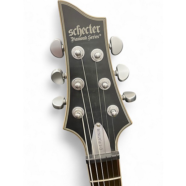 Used Schecter Guitar Research C1 Platinum Trans Black Solid Body Electric Guitar