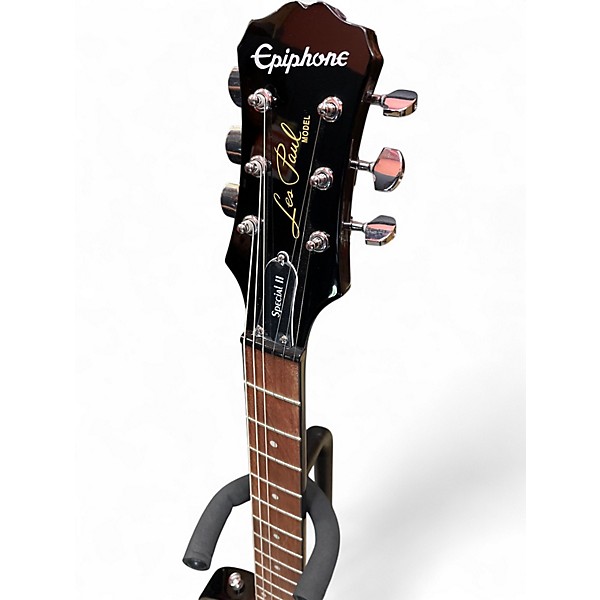 Used Epiphone Les Paul Special II Trans Black Solid Body Electric Guitar