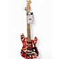 Used EVH Striped Series Frankie Red with Black and White Stripes Solid Body Electric Guitar thumbnail