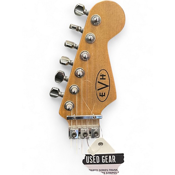 Used EVH Striped Series Frankie Red with Black and White Stripes Solid Body Electric Guitar