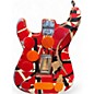 Used EVH Striped Series Frankie Red with Black and White Stripes Solid Body Electric Guitar