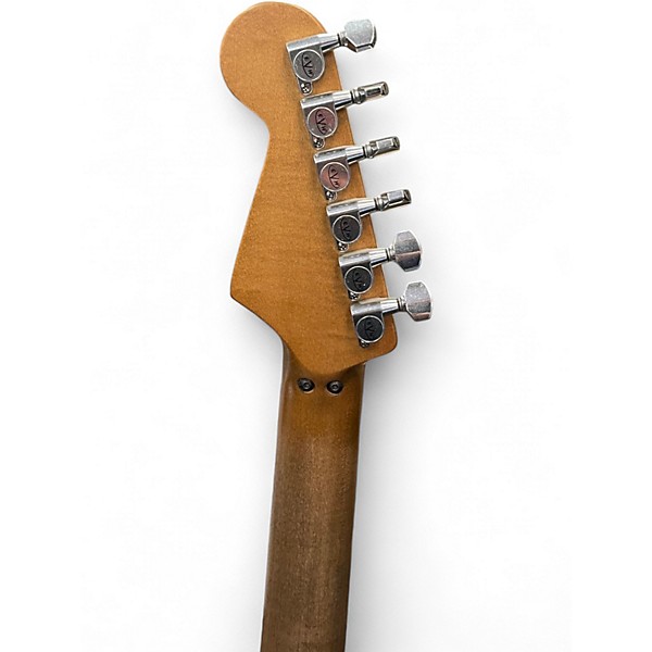 Used EVH Striped Series Frankie Red with Black and White Stripes Solid Body Electric Guitar