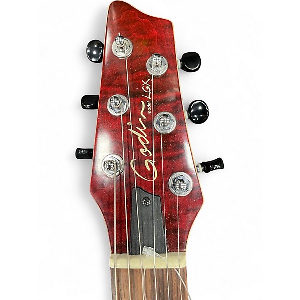 Used Godin LGX Crimson Red Trans Solid Body Electric Guitar