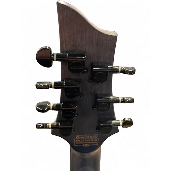 Used Schecter Guitar Research Omen Elite 7 See-Thru Blue Burst Solid Body Electric Guitar