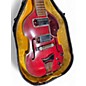 Vintage 1960s Conrad violin guitar Candy Apple Red Hollow Body Electric Guitar thumbnail